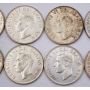 10x 1952 Canada 50 cents 10-coins EF to AU