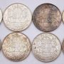 10x 1953 SDNSF Canada 50 cents 10-coins EF+ to Choice AU