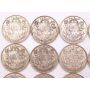 20x Canada 1947 50 cents 10xstraight-7 and 10xcurved-7 20-coins FINE or better