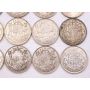 20x Canada 1947 50 cents 10xstraight-7 and 10xcurved-7 20-coins FINE or better