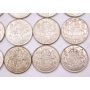 20x Canada 50 cents 4x1943 16x1945 20-coins VF to EF+