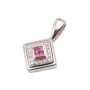 Pink Sapphires and Diamonds 18K white gold pendant 7.4gr w/app$3,000.00