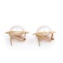 14K Yellow Gold Mabe cultured pearl earrings French post/Omega hinge