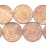 Palestine 1927 One Mil 9-coins all Choice AU to UNC