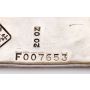 JM Johnson Matthey Vintage 20 oz .999 Silver Poured bar - F Serial