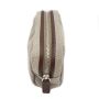 ROLEX Beige/Brown Leather Bag Zipper Mini Pouch VIP Gift Made in Italy, Authentic