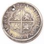 1721 Spain 2 Reales silver coin 5.51 grams VF details damaged hole