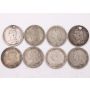8X Great Britain silver Shillings 1887 2X1890 92 96 99 1900 1901 holes damaged
