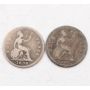 2X Great Britain 4 pence silver coins 1836 1846 circulated