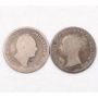 2X Great Britain 4 pence silver coins 1836 1846 circulated