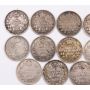 14X Canada 5 cents silver coins 4x1914 4x1916 6x1917 VG or better