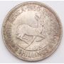 1950 South Africa 5 Shillings Springbok large silver coin nice AU