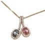 14 Karat Rose Gold Tourmaline & Diamond Pendant Necklace 