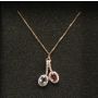 14 Karat Rose Gold Tourmaline & Diamond Pendant Necklace 