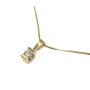 14K Yellow Gold Diamond Pendant Box Chain Necklace 18