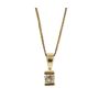 14K Yellow Gold Diamond Pendant Box Chain Necklace 18