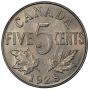 1928 Canada 5 cents PCGS AU58