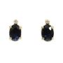 Vivid Blue Sapphire Diamond 14K Gold Stud Earrings