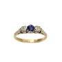 18K Gold Platinum Sapphire & Diamond Ring