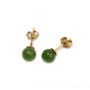 14 Karat Yellow Gold Jade Stud Earrings