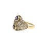 18K Sapphire Diamond 1.71 ct White & Yellow Gold Ring 