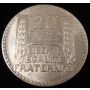 1933 France 20 Francs Silver UNC-60+