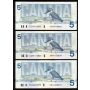 35x 1986 Canada $5 banknotes 35-Kingfisher notes $175. face value VF to AU 