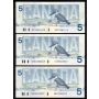 35x 1986 Canada $5 banknotes 35-Kingfisher notes $175. face value VF to AU 
