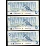 35x 1986 Canada $5 banknotes Theissen Crow all UNC to Choice UNC