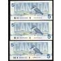 35x 1986 Canada $5 banknotes Theissen Crow all UNC to Choice UNC