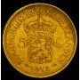 1912 Netherlands 5 Gulden Gold 