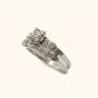 0.46ct diamond eng/wed ring 18K wg .28ct VS1 center diamond 