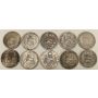 1884-1896 Peru Un Sol 10 Silver Coins 