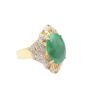 Jade and Diamonds 18K yellow gold ring Size-6 with appraisal $7200.