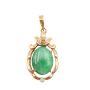 14K yg Jade and Diamonds Pendant 13.3mm by 28.0mm with appraisal $2700.00