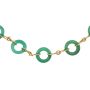 18kt Yellow Gold Necklace with 18 dyed green agate discs