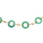 18kt Yellow Gold Necklace with 18 dyed green agate discs