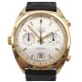 Heuer Carrera 1158 S Automatic Silver Dial 18k Gold Vintage 1970s Mens Watch