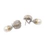 Judith Ripka Sterling Silver 18 Karat Yellow Gold Diamond and Pearl Earrings