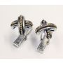 Tiffany & Co. Signature Rope Weave Cross X Cufflinks 18K Gold 750 & Silver 925