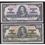 1937 Canada banknotes $10 & $20 Gordon & Coyne 