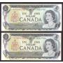 2X 1973 Canada Lawson replacement notes *FN3417862 EF and *FV6211701 AU
