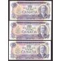 5x Canada 1971 $10 banknotes 5-different prefixes 5-nice notes 