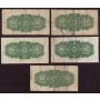 5x Canada 25 cent banknotes 1923 Shinplasters 