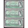 5x 1954 Canada $1 consecutive notes Beattie Rasminsky O/P3394263-67 CH UNC