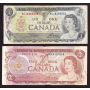 10x Canada RADAR banknotes 9x 1973 $1 & 1x 1974 $2 