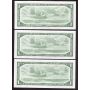 5x Canada 1954 $1 consecutive notes BC37b-i F/P5721021-25 GEM UNC EPQ