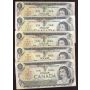 10x Canada RADAR banknotes 9x 1973 $1 & 1x 1974 $2 