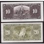 1937 Canada banknotes $10 and $20 Coyne Towers 2-notes 