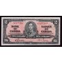 1937 Canada $2 dollar banknote Gordon Towers AU53